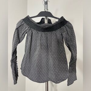 NWT Catie Off The Shoulder Poplin Long Sleeve Top